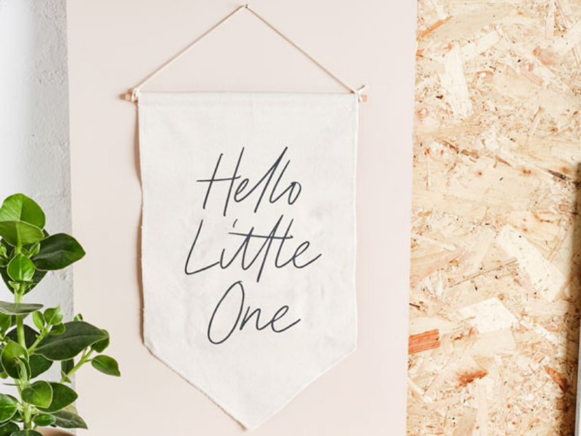 Süße Willkommens-Banner für das Baby sind eine nachhaltige Deko für die Pullerparty Süße Willkommens-Banner für das Baby sind eine nachhaltige Deko für die Pullerparty
