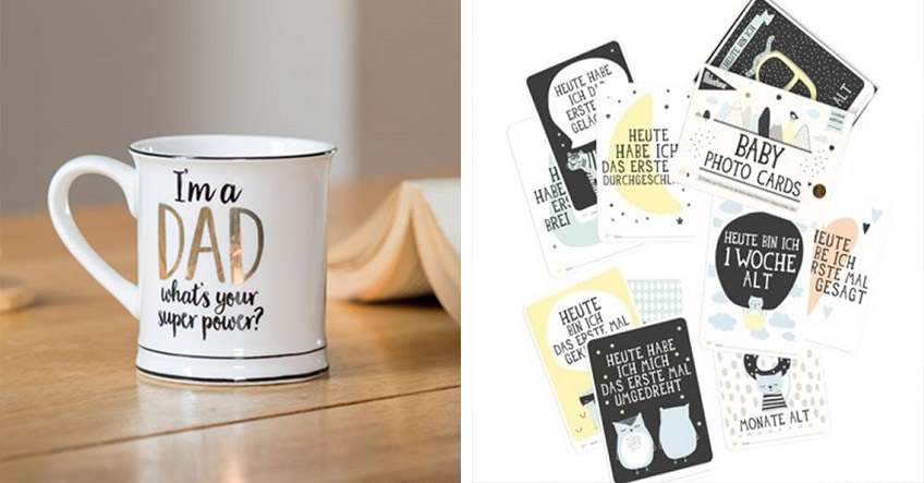 Mit einer "Best Dad" Tasse und Meilensteinkarten machst du auch dem Daddy to Be eine Freude Mit einer "Best Dad" Tasse und Meilensteinkarten machst du auch dem Daddy to Be eine Freude