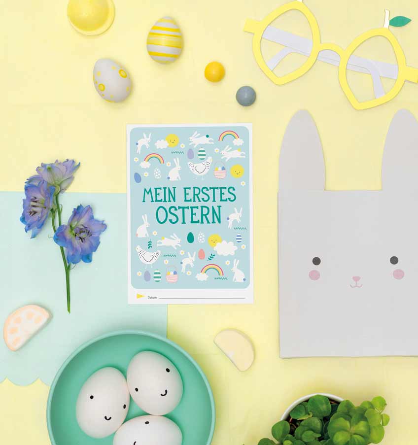 Meilensteinkarte für das erste Osterfest