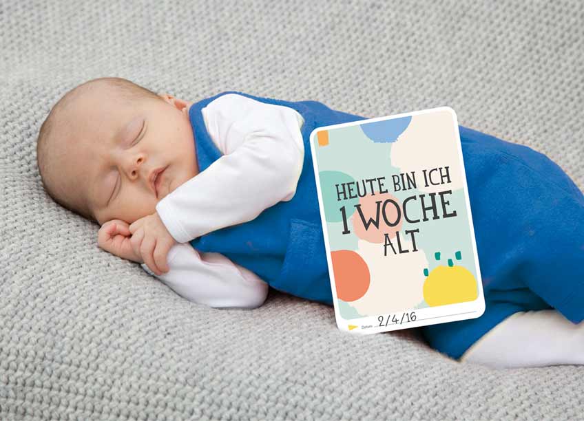 Mit den Baby-Meilensteinkarten hast du immer schnell die richtige Momentbeschreibung parat