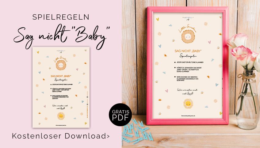 Gratis-Babyparty-Spiel Sag nicht Baby