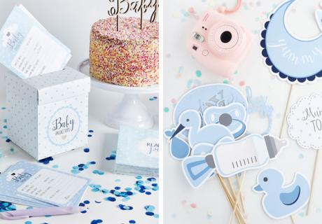 Spannendes Ratespiel und witzige Photobooth-Props - die perfekte Unterhaltung für die Babyparty-Gäste