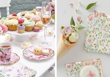 Feier eine florale Babyparty mit niedlichen Blumenmotiven und passenden Köstlichkeiten