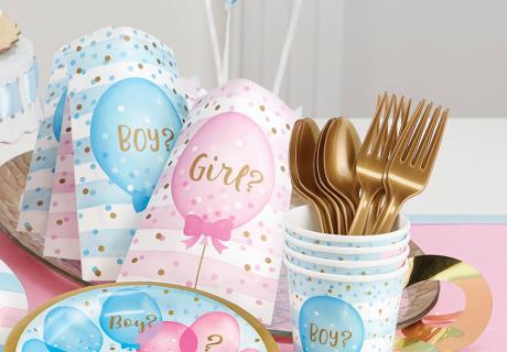 In diese Papiertüten passen eure kleinen Mitgebsel und Geschenke zur Gender Reveal Party hervorragend hinein