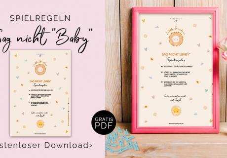 Babyparty-Spiel "Sag nicht Baby" zum Ausdrucken (c) designed by freepik