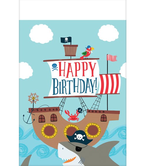 Kunststoff-Tischdecke "Ahoy Birthday" - 137 x 259 cm