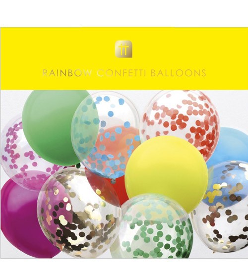 Luftballon-Set mit Band "Rainbow" - 13-teilig
