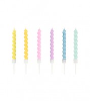 Spiralkerzen-Set - pastell - 7,5 cm - 6-teilig