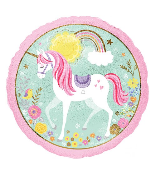 Runder Folienballon "Magisches Einhorn"
