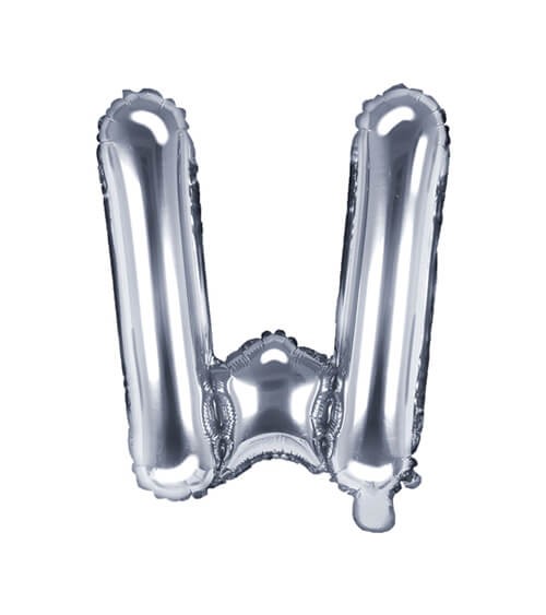 Folienballon Buchstabe "W" - silber - 35 cm