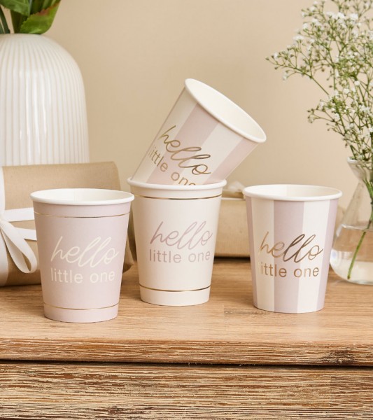 Pappbecher "Hello little one" - in 4 Designs - 8 Stück