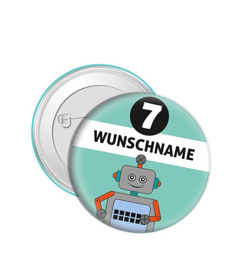 Dein Button „Roboter“ - Wunschtext