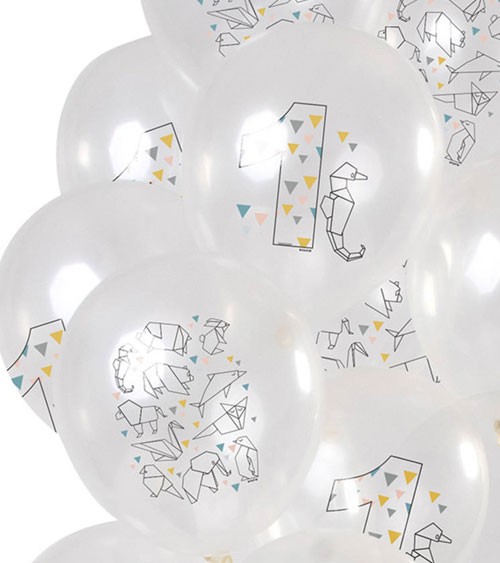 Luftballon-Set "Origami" - 1. Geburtstag - 12-teilig