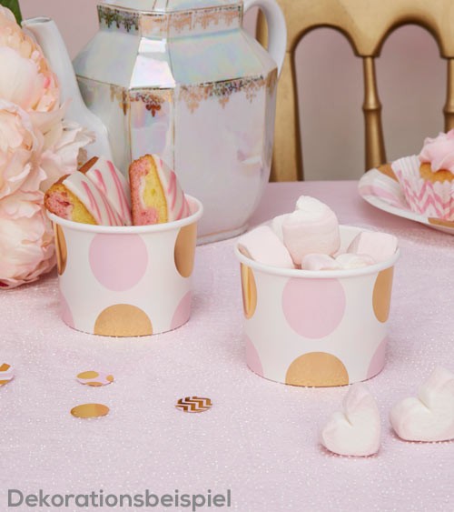 Eisbecher "Rosa & Gold" - Punkte - 8 Stück