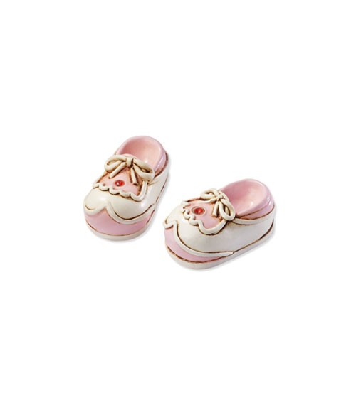 Babyschuhe aus Polyresin - rosa - 3 cm - 2 Stück