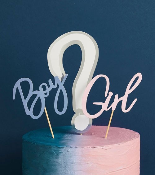Cake Topper aus Papier "Boy ? Girl" - 3-teilig