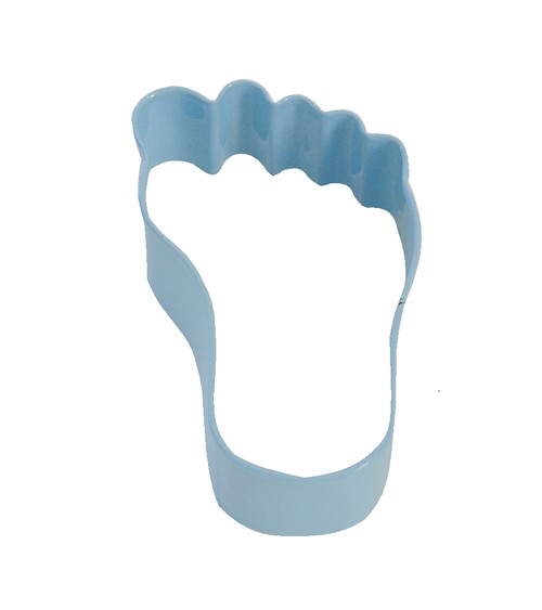 Ausstechform Babyfüßchen - pastellblau - 8,9 cm