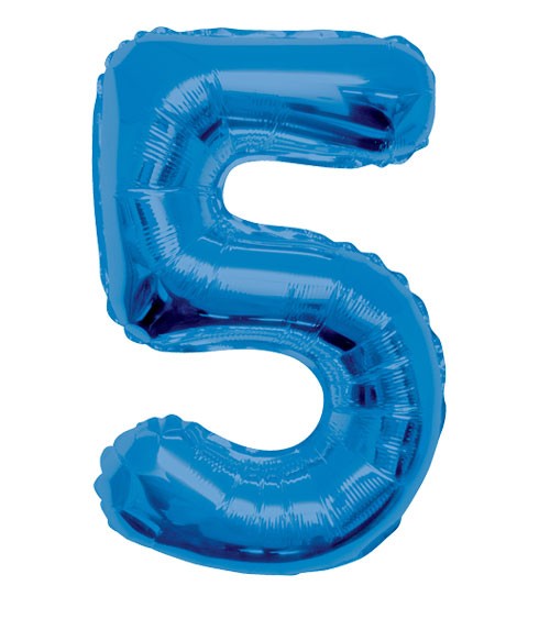 Supershape-Folienballon "5" - dunkelblau