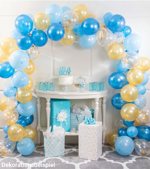 Ballongirlanden-Set "Blau und Gold" - 112-teilig