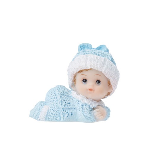 Deko-Figur "Baby mit Mütze" - blau - 4 cm