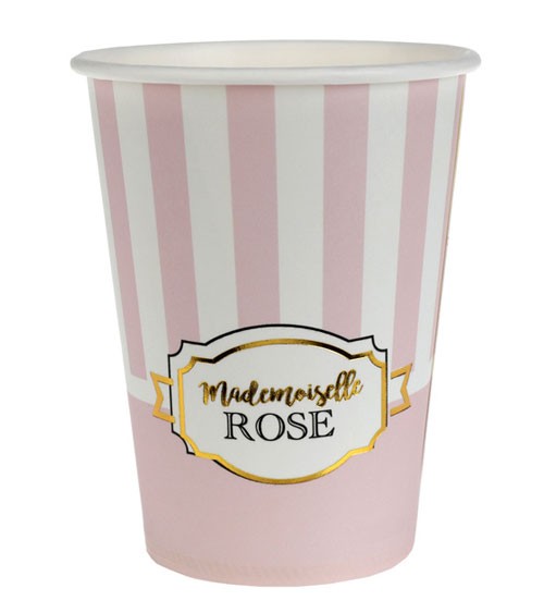 Pappbecher "Mademoiselle" - rosa - 10 Stück