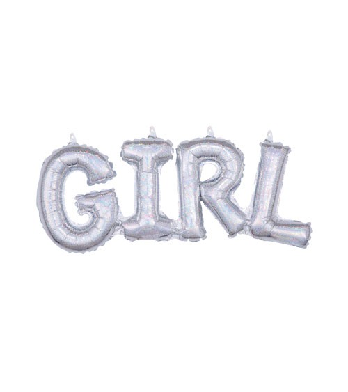 Schriftzug-Folienballon "Girl" - holographic - 55 x 25 cm
