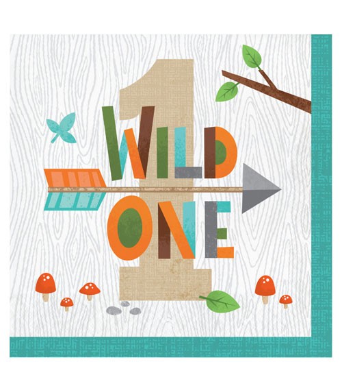 Servietten 1. Geburtstag "Wild One Woodland" - 16 Stück