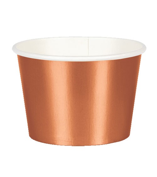 Eisbecher - metallic rosegold - 6 Stück