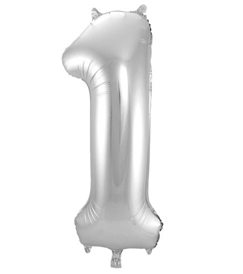 SuperShape Folienballon "1" - silber