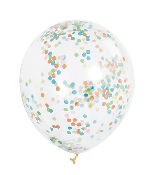Konfetti-Ballons - bunt - 30 cm - 6 Stück