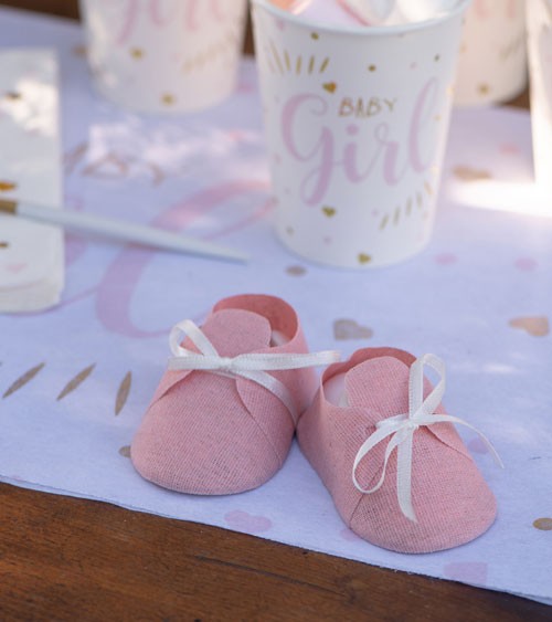 Gastgeschenkverpackung "Babyschuh" - rosa - 4 Stück