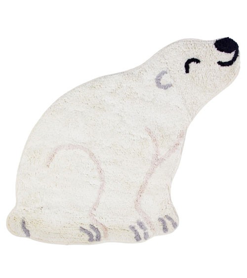 Kleiner Teppich aus Baumwolle "Eisbär" - 54 x 57 cm
