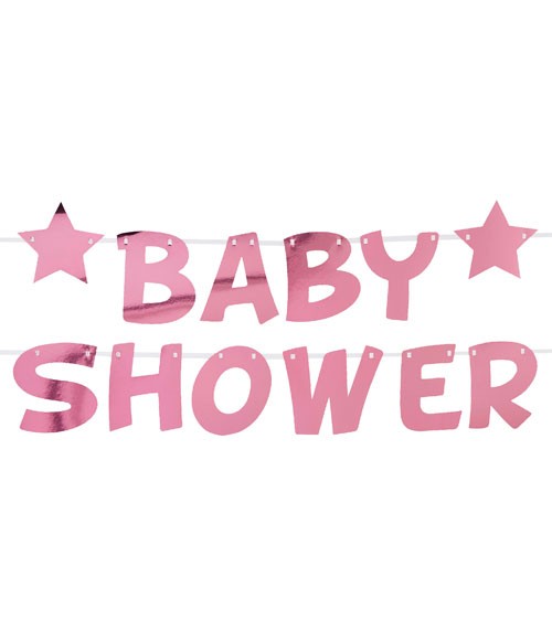 DIY Baby Shower-Schriftzuggirlande "Little Star Pink" - 2,5 m