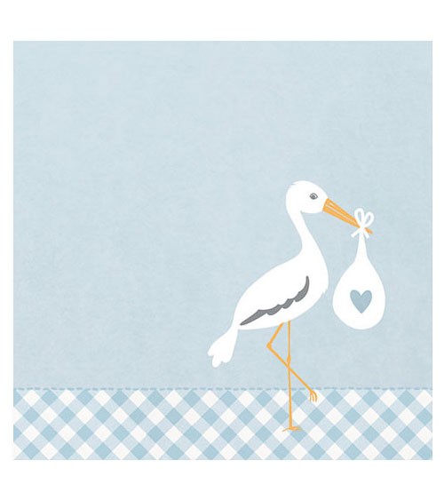Servietten "Love Stork" - blau - 20 Stück