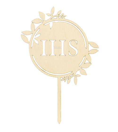 Cake-Topper aus Holz "IHS" - 23 cm