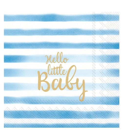 Servietten "Hello little Baby" - hellblau - 20 Stück