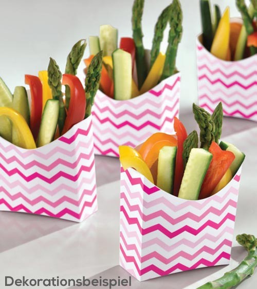 Snackboxen "Chevron" - rosa/pink - 24 Stück