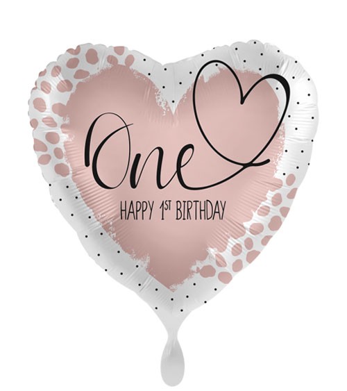 Herz-Folienballon "Loving One Birthday"