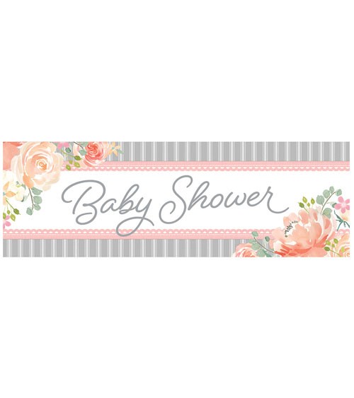 Großer Partybanner "Floral Baby" - 152 x 51 cm