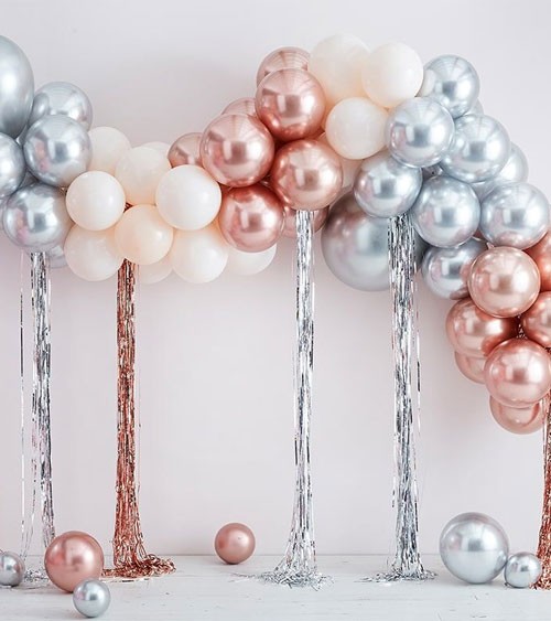 DIY Ballongirlande "Metallic" mit Glitzervorhängen - 97- teilig