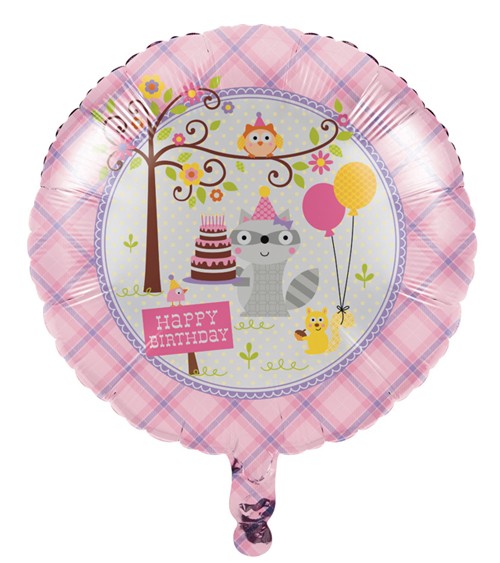 Runder Folienballon "Putzige Waldtiere" - 45 cm