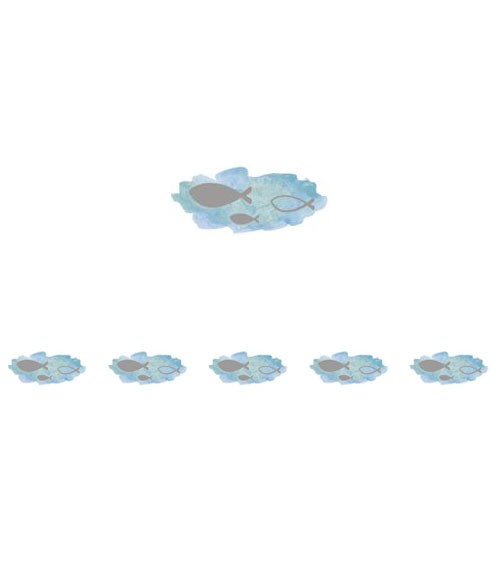 Washi Tape "Fische" mit Foliendruck - hellblau - 10 m