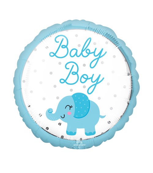 Runder Folienballon "Babyfant" - Boy - 43 cm