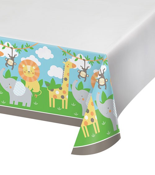 Kunststoff-Tischdecke "Safari Tiere" - 121 x 223 cm