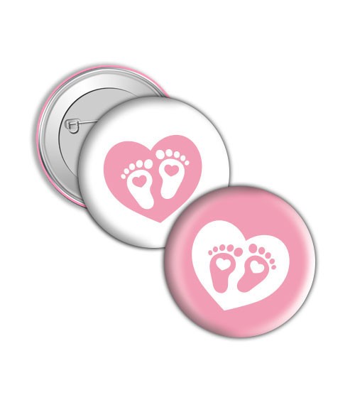 Button "Babyfüßchen“ - rosa