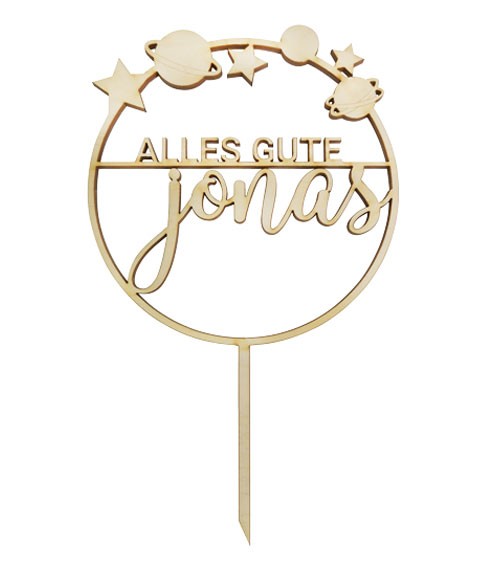 Dein Cake-Topper "Weltall" - Wunschtext