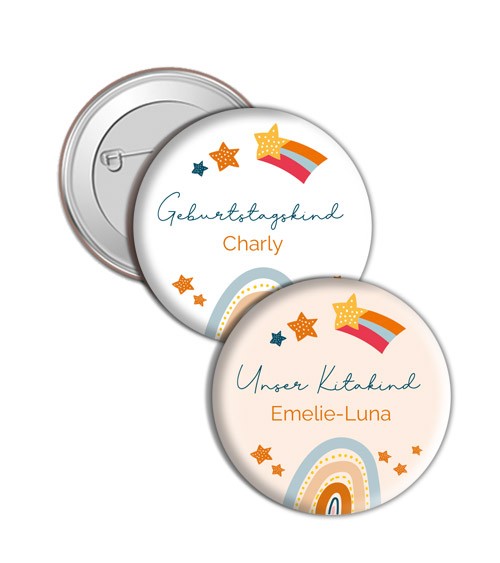 Dein Button "Regenbogen Sunshine" - Wunschname