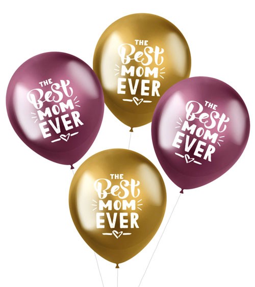 Metallic-Luftballon-Set "Best Mom ever" - 4-teilig