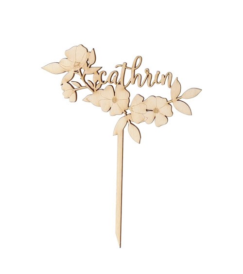 Dein Cake-Topper "Bloom Script" aus Holz - Wunschtext