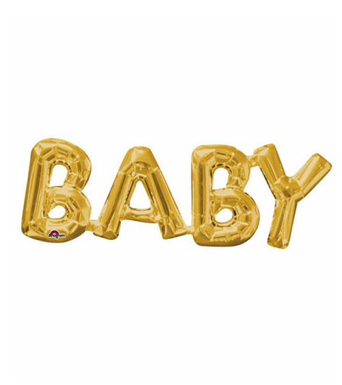 Schriftzug-Folienballon "Baby" - gold - 66 x 22 cm